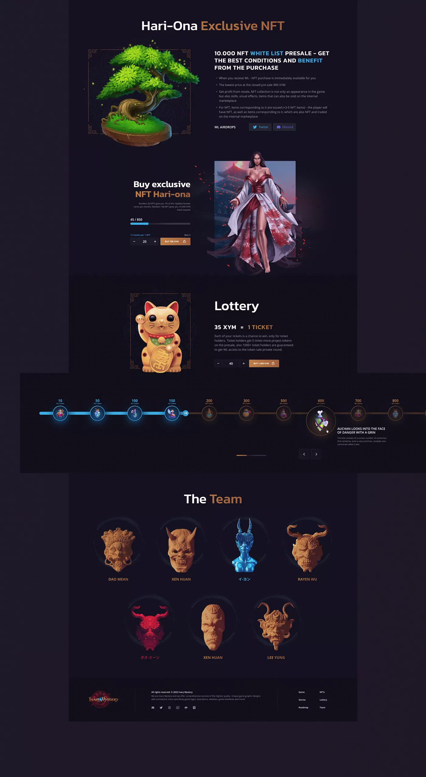 Inari Mystery nft game crypto, launchpad, exchange, web design, website design, landing page Dubai